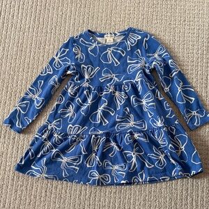Crewcuts Blue and White Bow Print Dress